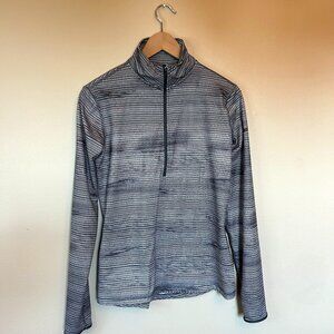 Nike Pro Women's 1/4 Zip Pullover Size Large Gray/Black Stretch